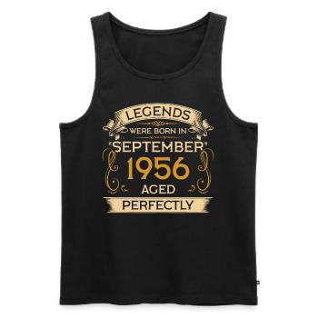Geburtstag Legends Were Born In September 1956 - Männer Premium Bio Tank Top - Schwarz - Vorne - Michal (187cm)