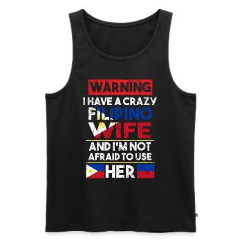 Philippines Filipina Flag Femme Mariage I Cadeau - Débardeur bio Premium Homme - noir - Devant - Michal (187cm)