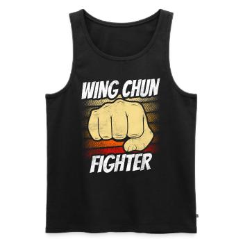 Wing Chun Fighter Entraîneur d’arts martiaux Arts martiaux - Débardeur bio Premium Homme - noir - Devant - Michal (187cm)