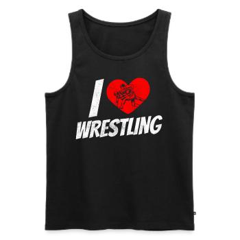 Ich Liebe Wrestling Ringer Ringen Ringkampf - Männer Premium Bio Tank Top - Schwarz - Vorne - AI Model Male 178 light (178cm)