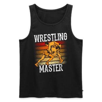 Wrestling Meister Ringer Ringkampf Ringen - Männer Premium Bio Tank Top - Schwarz - Vorne - AI Model Male 178 light (178cm)