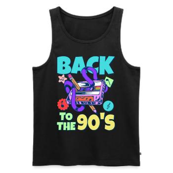 Cassette de fête à thème des années 90 des années 90 - Débardeur bio Premium Homme - noir - Devant - Michal (187cm)