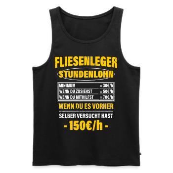 Fliesenleger Spruch Arbeitsshirt Kollegen Geschenk - Männer Premium Bio Tank Top - Schwarz - Vorne - Michal (187cm)