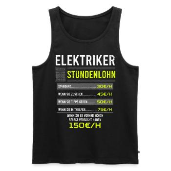 Elektriker Spruch Arbeitsshirt Kollegen Geschenk - Männer Premium Bio Tank Top - Schwarz - Vorne - Michal (187cm)