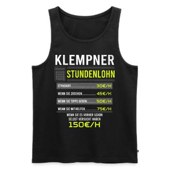 Klempner Spruch Arbeitsshirt Kollegen Geschenk - Männer Premium Bio Tank Top - Schwarz - Vorne - AI Model Male 178 light (178cm)