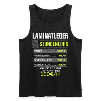 Laminatleger Spruch Arbeitsshirt Kollegen Geschenk - Männer Premium Bio Tank Top - Schwarz - Vorne - Michal (187cm)