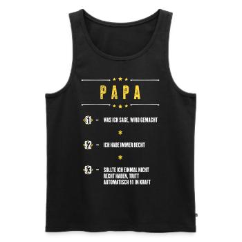 Ich Habe Immer Recht Papa Vater Paragraphen - Männer Premium Bio Tank Top - Schwarz - Vorne - Michal (187cm)