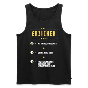 Ich Habe Immer Recht Erzieher Beruf Paragraphen - Männer Premium Bio Tank Top - Schwarz - Vorne - Michal (187cm)