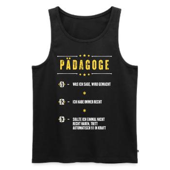 Ich Habe Immer Recht Pädagoge Beruf Paragraphen - Männer Premium Bio Tank Top - Schwarz - Vorne - Michal (187cm)