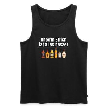 Unterm Strich ist alles besser - Männer Premium Bio Tank Top - Schwarz - Vorne - Michal (187cm)
