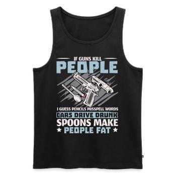 Second Amendment to the Constitution Gun Rights 2. - Men's Premium Organic Tank Top - black - Front - AI Model Male 178 light (178cm)
