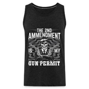 The 2nd Amendment is my gun permit - Men's Premium Organic Tank Top - charcoal grey - Front - Alexander (188cm)
