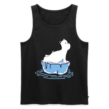 Yoga Polar Bear - Men's Premium Organic Tank Top - black - Front - AI Model Male 178 light (178cm)