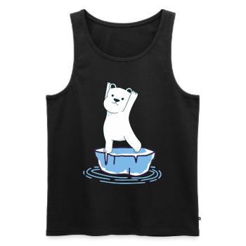 Yoga Polar Bear - Men's Premium Organic Tank Top - black - Front - AI Model Male 178 light (178cm)