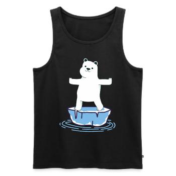 Yoga Polar Bear - Men's Premium Organic Tank Top - black - Front - AI Model Male 178 light (178cm)