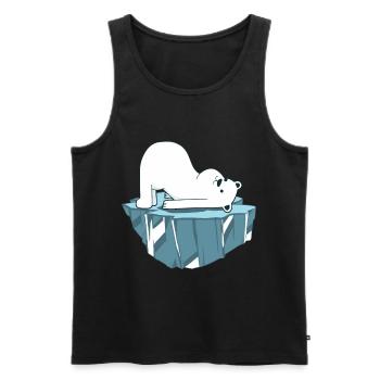 Yoga Polar Bear - Men's Premium Organic Tank Top - black - Front - AI Model Male 178 light (178cm)