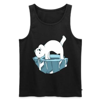 Yoga Polar Bear - Men's Premium Organic Tank Top - black - Front - AI Model Male 178 light (178cm)
