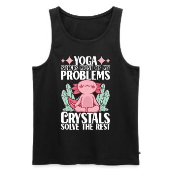 Yoga Yogi Entspannen - Männer Premium Bio Tank Top - Schwarz - Vorne - Michal (187cm)