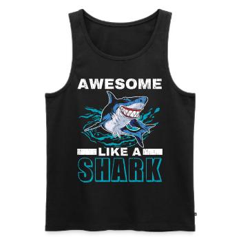 Geil wie ein Hai-Liebhaber Meeresbiologie Meer - Männer Premium Bio Tank Top - Schwarz - Vorne - Michal (187cm)