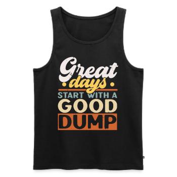 Große Tage beginnen mit einer guten Müllhalde Müll - Männer Premium Bio Tank Top - Schwarz - Vorne - AI Model Male 178 light (178cm)