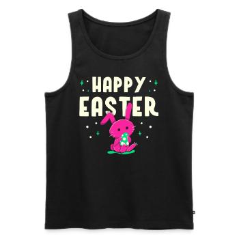Happy Easter Easter Easter Easter Egg Sayings - Men's Premium Organic Tank Top - black - Front - Michal (187cm)
