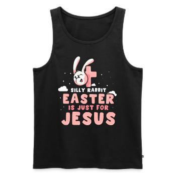 Stupid Rabbit Easter Is Only For Jesus Christ - Men's Premium Organic Tank Top - black - Front - Michal (187cm)
