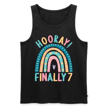 7 years Rainbow Rainbow 7th birthday - Men's Premium Organic Tank Top - black - Front - Michal (187cm)