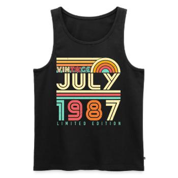 Baujahr 1987 Im Juli - Männer Premium Bio Tank Top - Schwarz - Vorne - Michal (187cm)