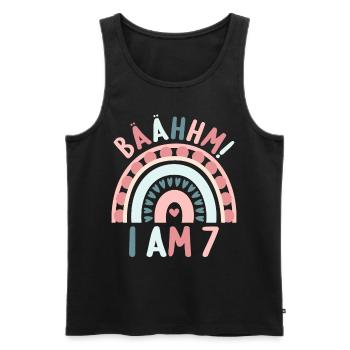 7 years Rainbow Rainbow 7th birthday - Men's Premium Organic Tank Top - black - Front - Michal (187cm)