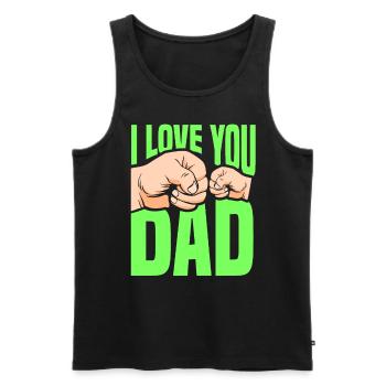 Ich Liebe Dich Papa Vater Tag Vater Papi Sprüche - Männer Premium Bio Tank Top - Schwarz - Vorne - Michal (187cm)