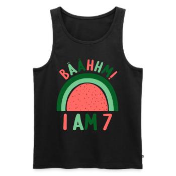 7 years Rainbow Rainbow 7th birthday - Men's Premium Organic Tank Top - black - Front - Michal (187cm)
