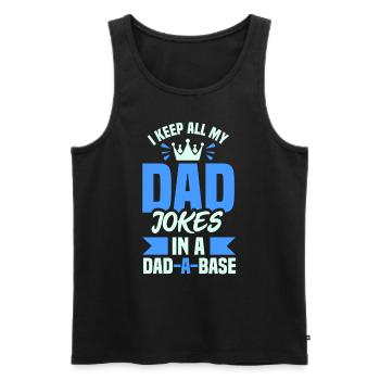 Alle Meine Dad Jokes In Einer Datenbank Dad A Base - Männer Premium Bio Tank Top - Schwarz - Vorne - AI Model Male 178 light (178cm)