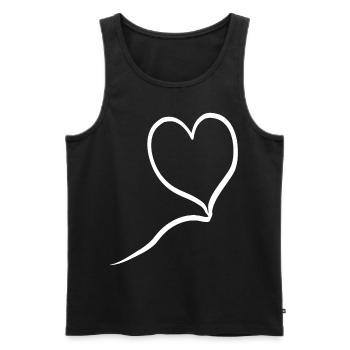 Cœur blanc dans la conception de ballons - Débardeur bio Premium Homme - noir - Devant - AI Model Male 178 light (178cm)