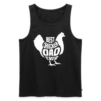 Bester Hühner Papa Aller Zeiten Vater Papi Sprüche - Männer Premium Bio Tank Top - Schwarz - Vorne - Michal (187cm)