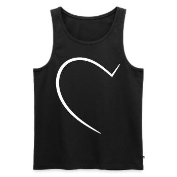 Half White Heart - Men's Premium Organic Tank Top - black - Front - AI Model Male 178 light (178cm)