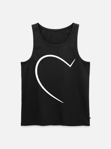 Half White Heart - Men's Premium Organic Tank Top - black