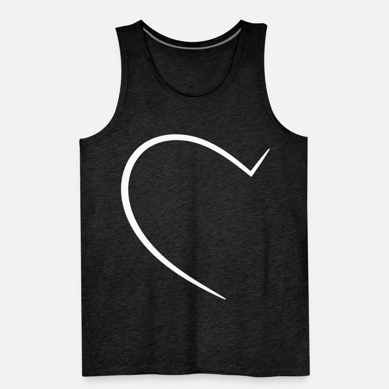 Demi-cœur blanc Débardeur bio Premium Homme