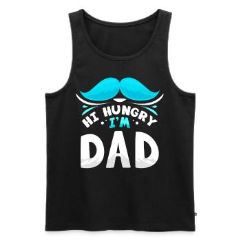 Hello Hungry I'm Dad Father Father Day Daddy - Men's Premium Organic Tank Top - black - Front - Michal (187cm)