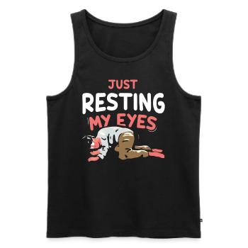 I'm just resting my eyes from father daddy daddy - Men's Premium Organic Tank Top - black - Front - AI Model Male 178 light (178cm)