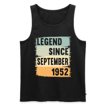 Born September 1952 70 years 70s 70th birthday - Men's Premium Organic Tank Top - black - Front - AI Model Male 178 light (178cm)