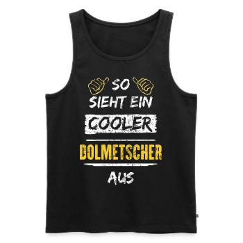 So Sieht Ein Cooler Dolmetscher Aus Arbeitsshirt - Männer Premium Bio Tank Top - Schwarz - Vorne - AI Model Male 178 light (178cm)