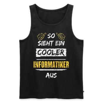 So Sieht Ein Cooler Informatiker Aus Arbeitsshirt - Männer Premium Bio Tank Top - Schwarz - Vorne - Michal (187cm)