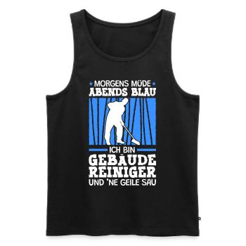 Ich bin ein Gebäudereiniger Fensterputzer - Männer Premium Bio Tank Top - Schwarz - Vorne - Michal (187cm)