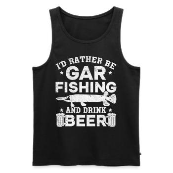 Garfishing Hornhecht Angeln Ich wäre lieber Gar - Männer Premium Bio Tank Top - Schwarz - Vorne - Michal (187cm)