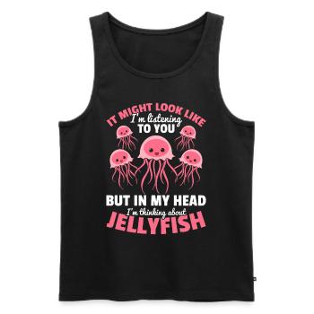 Jellyfish Lover But in my head I think of - Men's Premium Organic Tank Top - black - Front - Michal (187cm)