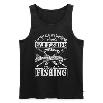 Funny Garfishing I don't always think about - Men's Premium Organic Tank Top - black - Front - AI Model Male 178 light (178cm)