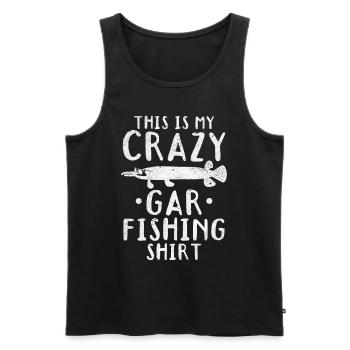Das ist mein verrücktes Gar Angelhemd Gar Fish - Männer Premium Bio Tank Top - Schwarz - Vorne - Michal (187cm)