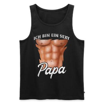 Je suis un papa sexy - Débardeur bio Premium Homme - noir - Devant - AI Model Male 178 light (178cm)