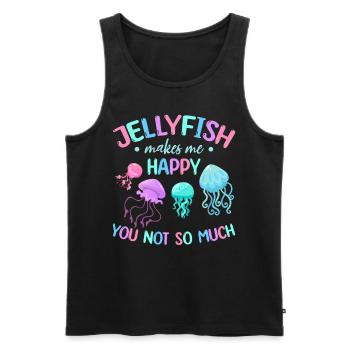 Qualle macht mich glücklich du nicht so sehr ich - Männer Premium Bio Tank Top - Schwarz - Vorne - Michal (187cm)