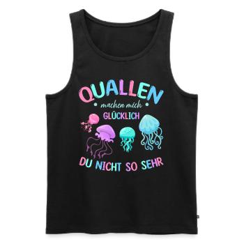 Quallen machen mich glücklich Du nicht so sehr I - Männer Premium Bio Tank Top - Schwarz - Vorne - Michal (187cm)